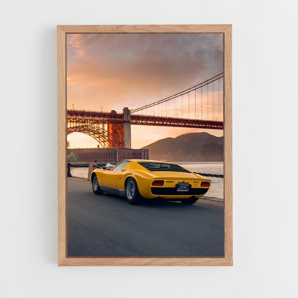 Poster Miura Jaune – affiche Lamborghini (vue 4)